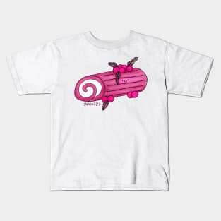 Yule log in PINK Kids T-Shirt